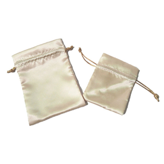 定制金色雙面緞面抽繩袋，用于珠寶和禮品